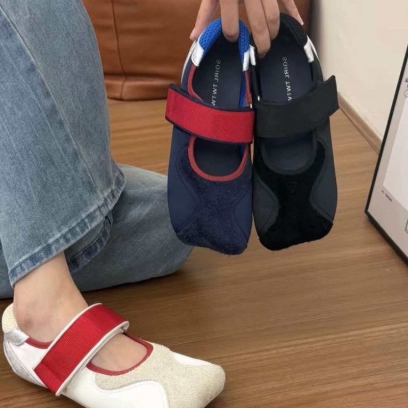 Women'S Fashion Velcro Sneakers - Sepatu Jane Wanita Model Persegi Baru