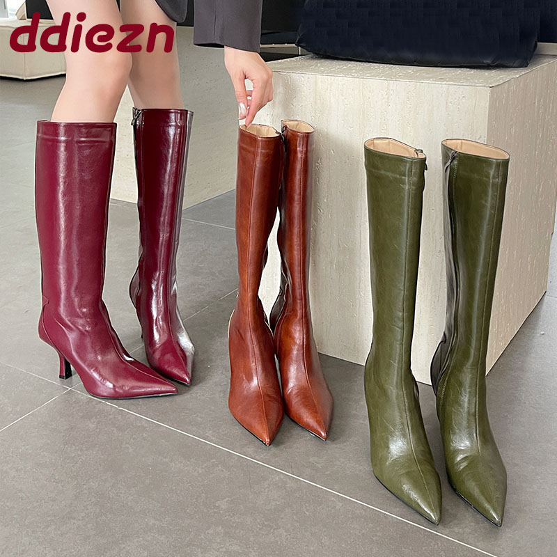 Winter Fashion Women Boots - Sepatu Boots Wanita Model Runcing Setengah