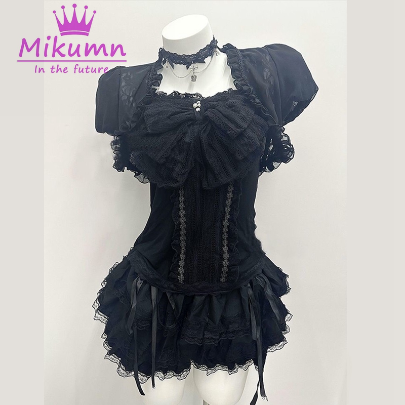 Lace Trim Cami - Mikumn Gothic Lolita Set 3 Potong