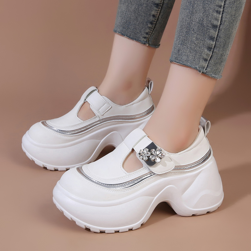 Women'S Fashion Velcro Sneakers - Sepatu Kasual Dekorasi Glitter Fashion Wanita