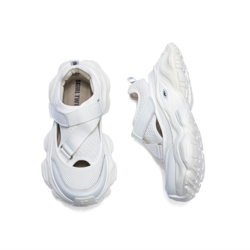 Women'S Fashion Velcro Sneakers - Sepatu Ayah Berongga Wanita Bersirkulasi Sandal