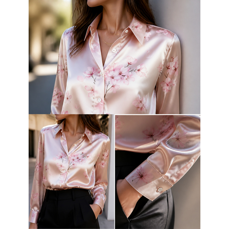 Women Fashion Blouse - Kemeja lengan panjang kerah lapel 2026Fashion,