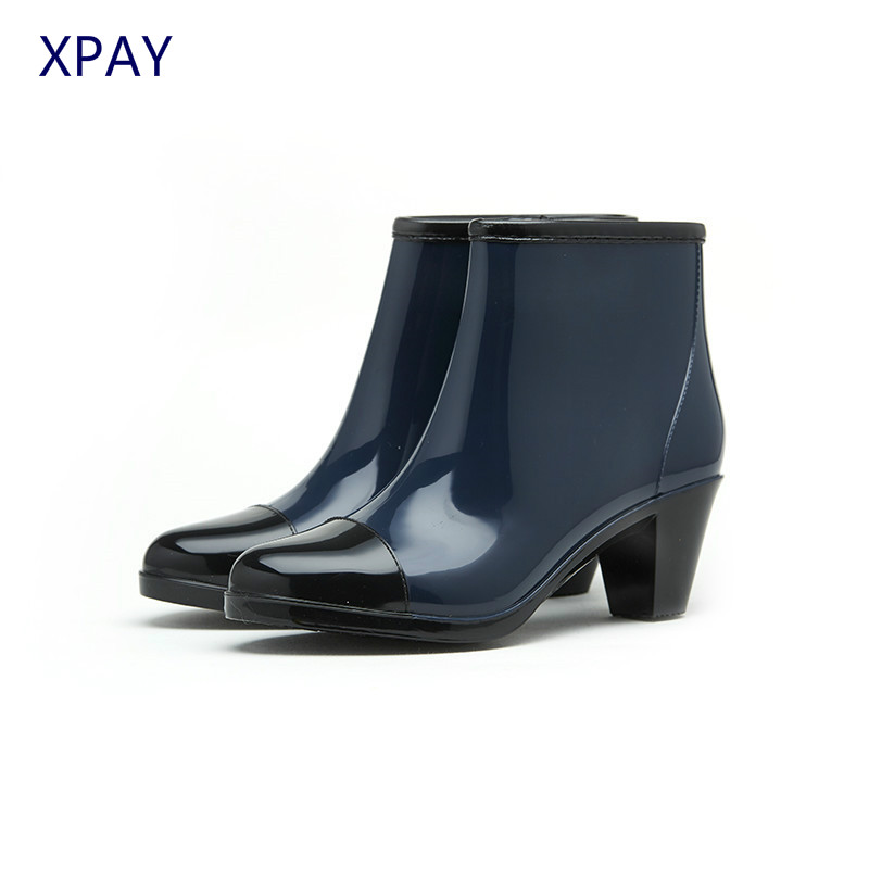 Women'S Fashion Gumboots - Sepatu Bot Hujan Fesyen Ritsleting Samping