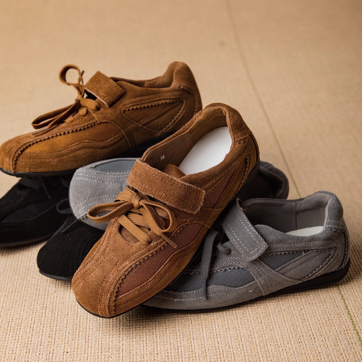 Women'S Fashion Velcro Sneakers - Sepatu Wanita Vulcanize Sol Datar Tali