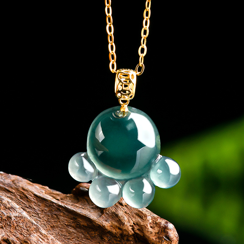 Women Fashion Necklace - Kalung Liontin Cakar Kucing Giok Air
