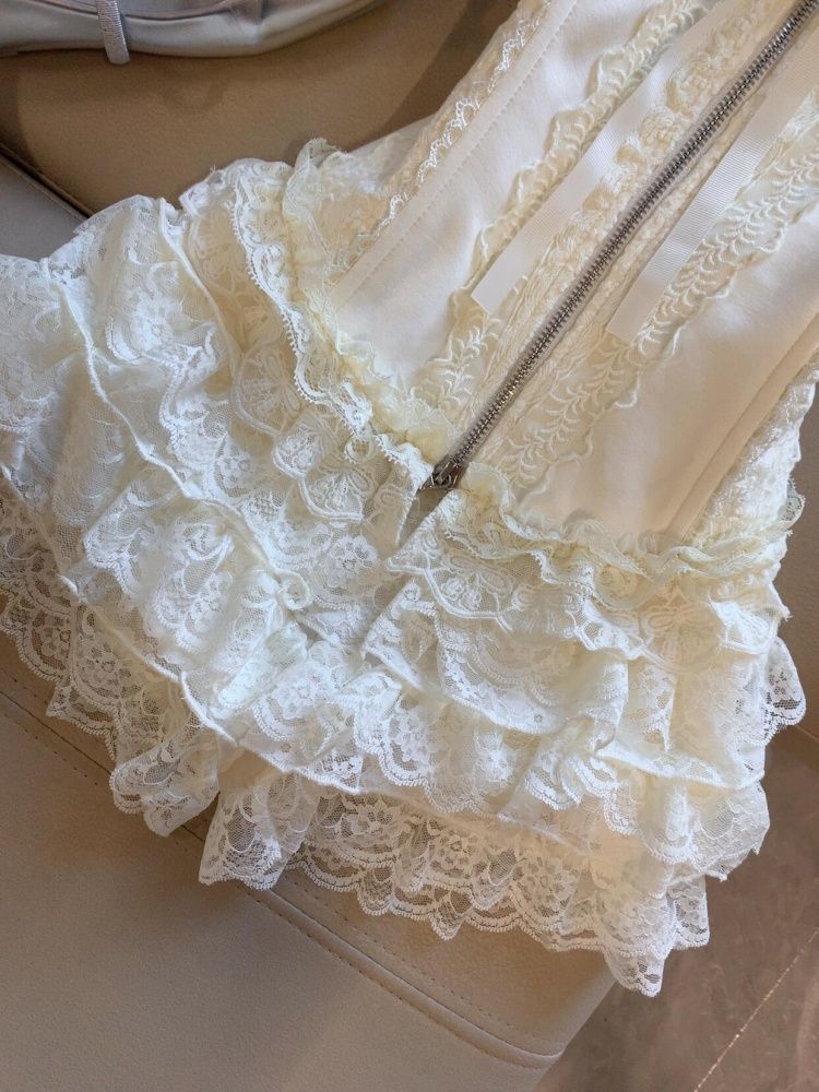 Set atasan bustier renda imut  - Lace Trim Cami ulasan dan harga