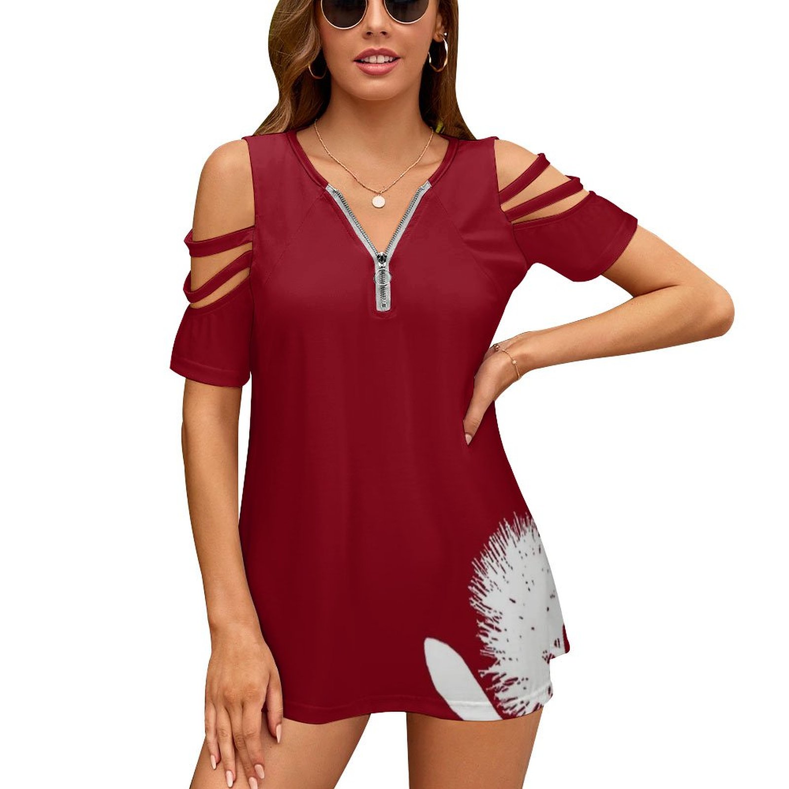 Pohurawa-putih di merah ritsle - Women Fashion Nz ulasan dan harga