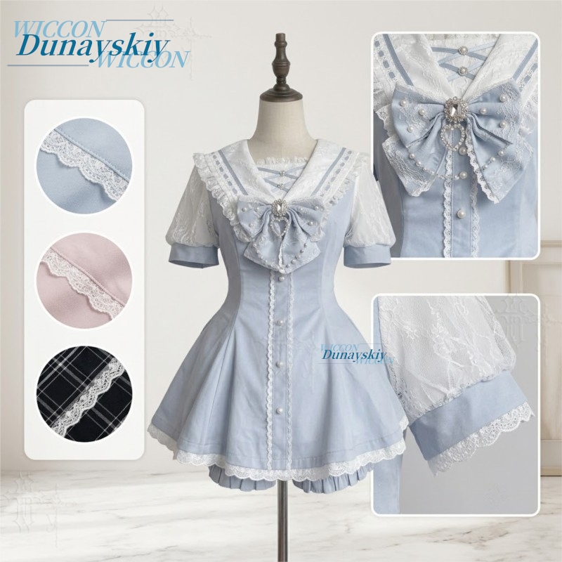 Set Gaun Kerah Pelaut Renda Pi - Women'S Fashion Kilt ulasan dan harga