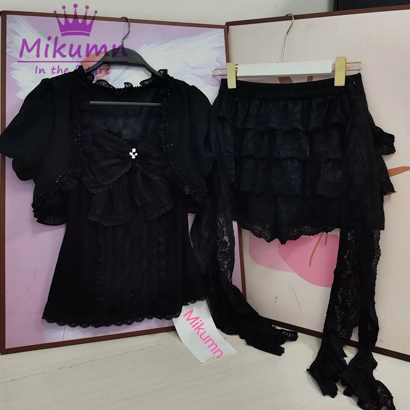 Mikumn Gothic Lolita Set 3 Pot - Lace Trim Cami ulasan dan harga