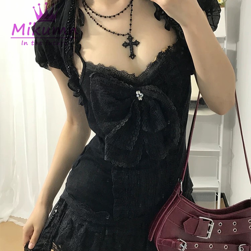 Mikumn Gothic Lolita Set 3 Pot - Lace Trim Cami ulasan dan harga