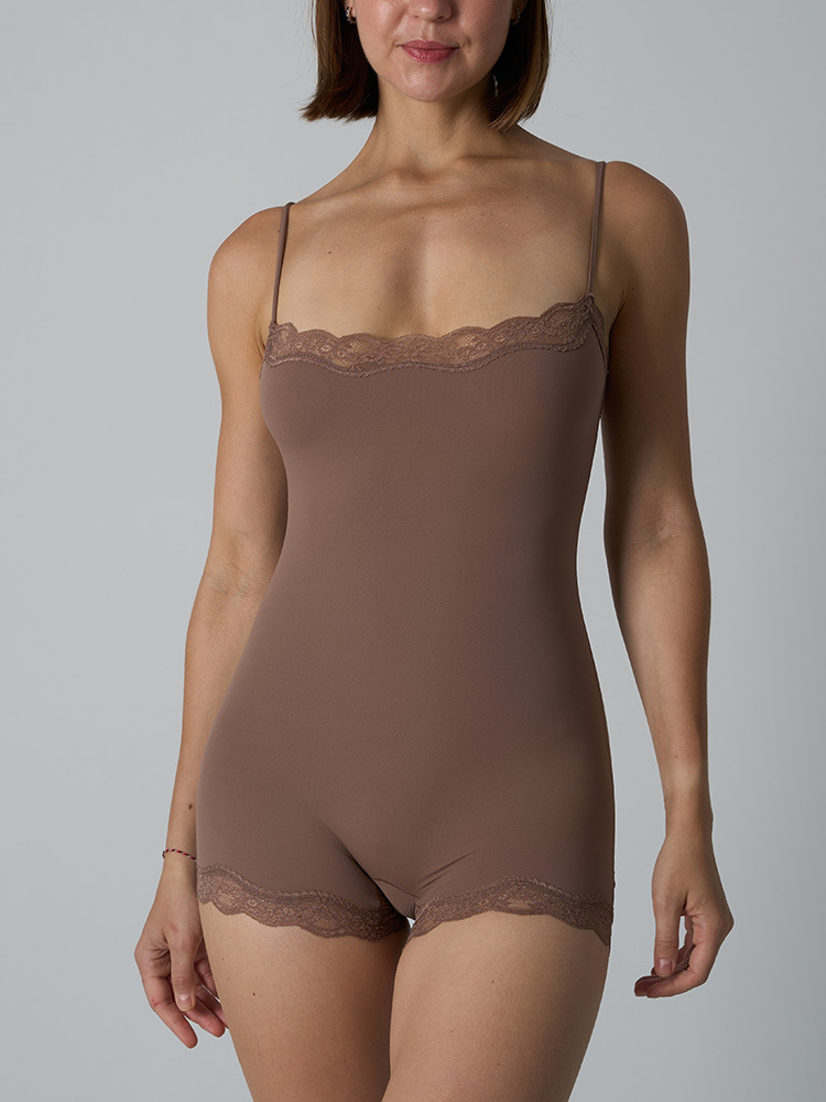 Bodysuit Romper Berhias Renda  - Lace Trim Cami ulasan dan harga