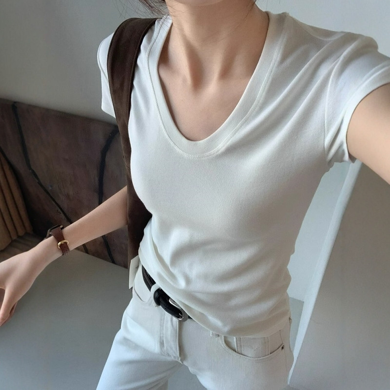 Kaos Wanita Lengan Pendek Kera - Women Fashion Blouse ulasan dan harga
