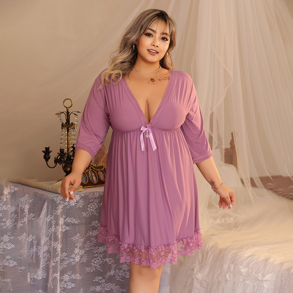 Gaun Tidur Wanita Ukuran Besar - Lace Trim Cami ulasan dan harga