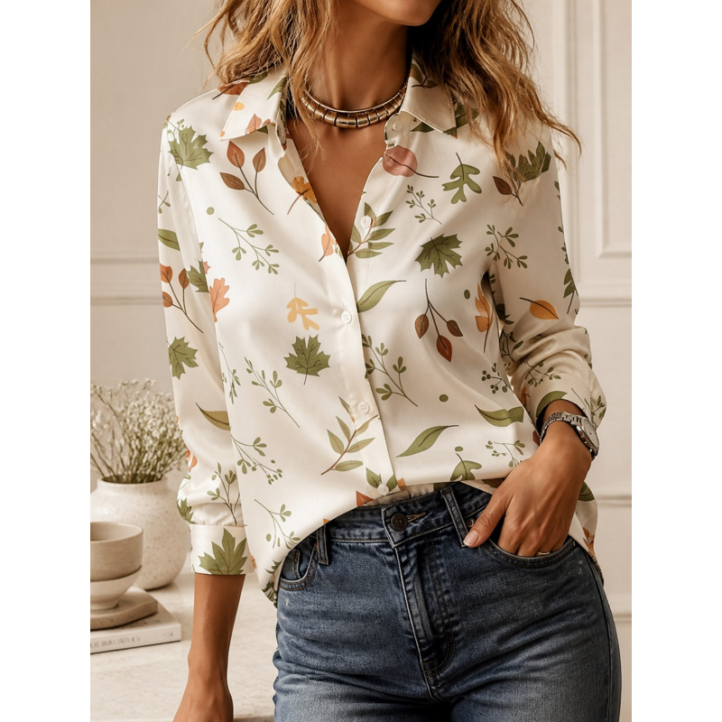 Kemeja lengan panjang kerah la - Women Fashion Blouse ulasan dan harga