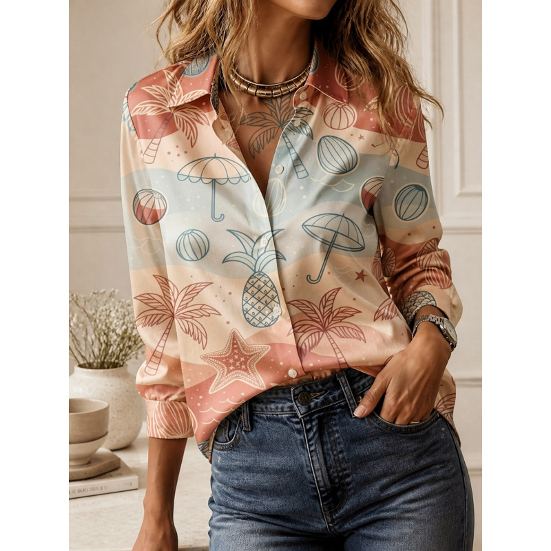 Kemeja lengan panjang kerah la - Women Fashion Blouse ulasan dan harga