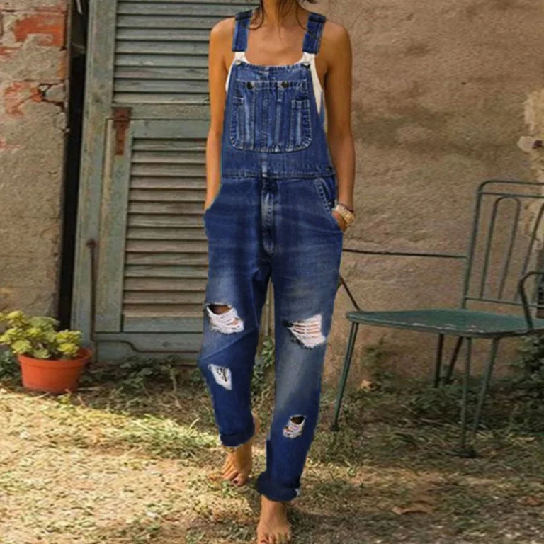 Baju kodok Denim biru, Jumpsui - Mom Jeans Women ulasan dan harga