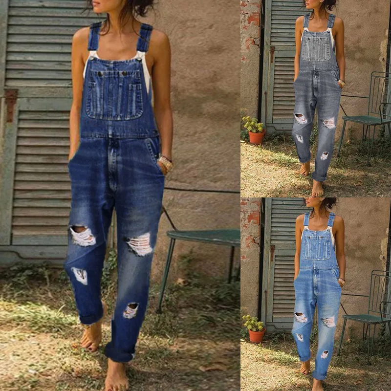 Baju kodok Denim biru, Jumpsui - Mom Jeans Women ulasan dan harga
