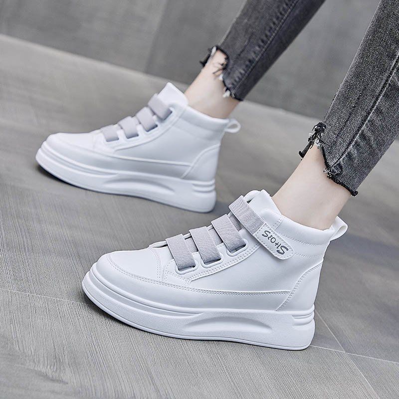 Sepatu Sneakers Putih Tinggi 2 - Women'S Fashion Velcro Sneakers ulasan dan harga