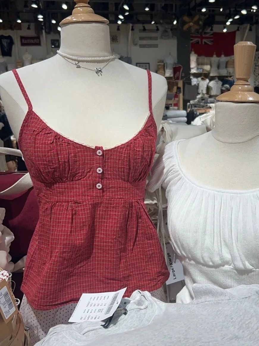 Set Celana Pendek Tank Kancing - Lace Trim Cami ulasan dan harga