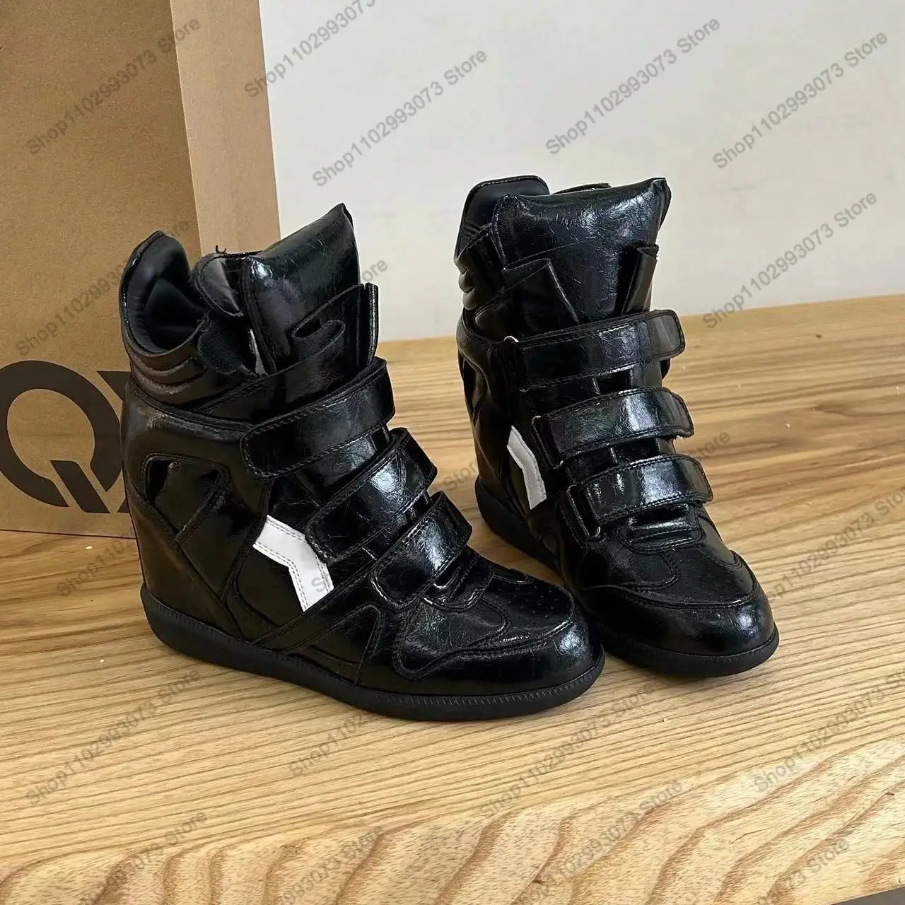 Sepatu Sneakers Wedge High Top - Women'S Fashion Velcro Sneakers ulasan dan harga
