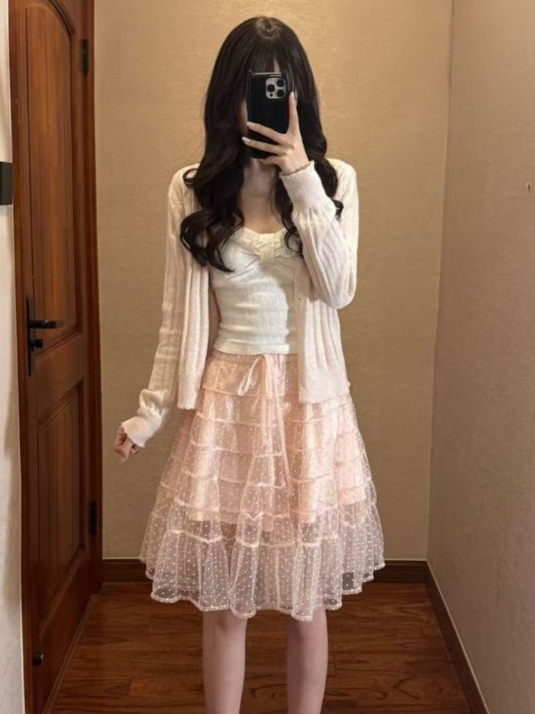 Set 3 potong atasan rajutan ca - Lace Trim Cami ulasan dan harga