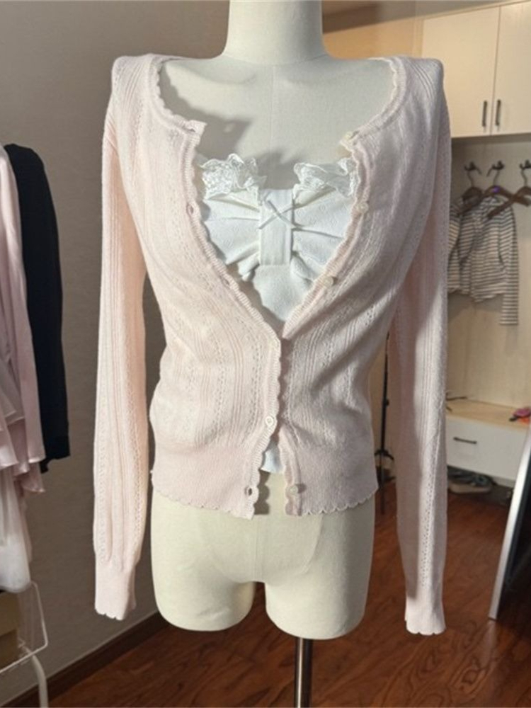 Set 3 potong atasan rajutan ca - Lace Trim Cami ulasan dan harga