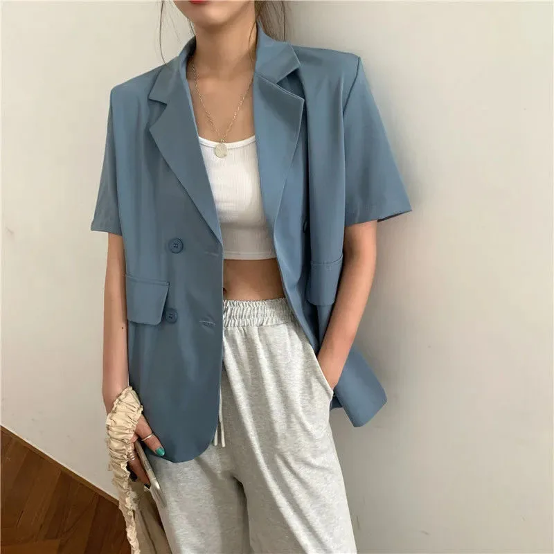 SMVP 2025 Jaket Lengan Pendek  - Blazer Women Oversized ulasan dan harga