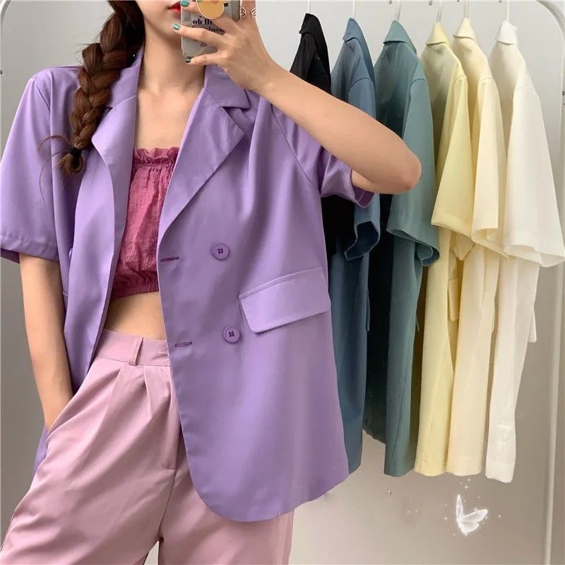 SMVP 2025 Jaket Lengan Pendek  - Blazer Women Oversized ulasan dan harga
