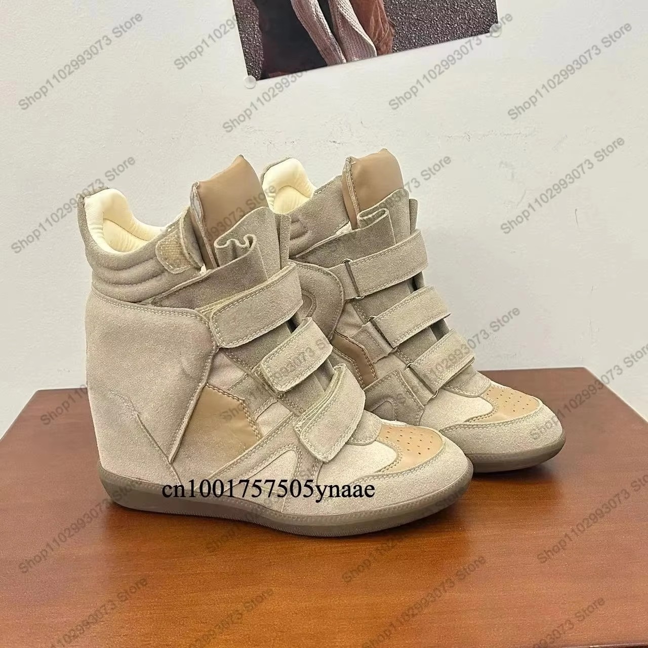 Sepatu Sneakers Wanita Hak Tin - Women'S Fashion Velcro Sneakers ulasan dan harga