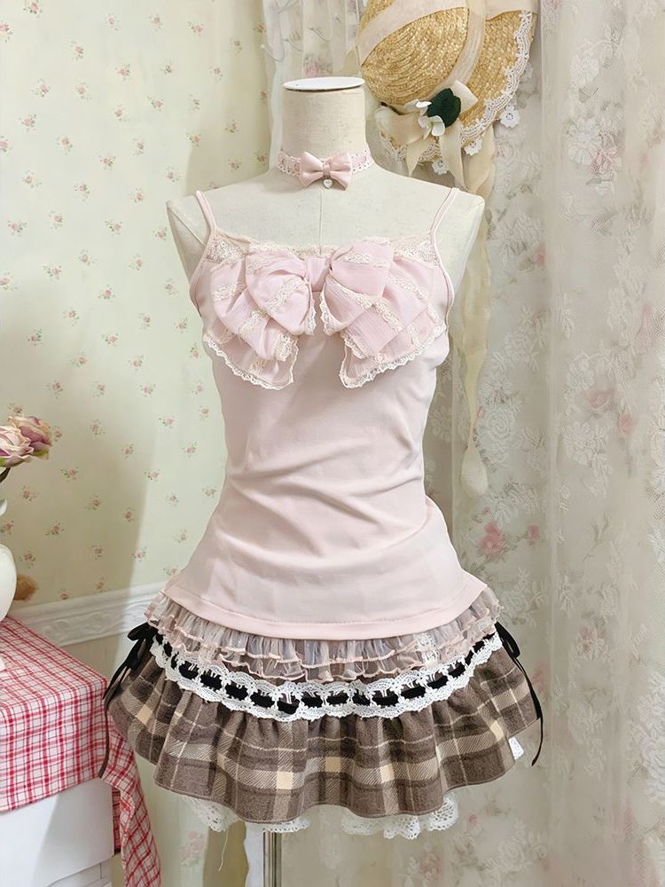 Set Tiga Potong Manis Ala Jepa - Lace Trim Cami ulasan dan harga